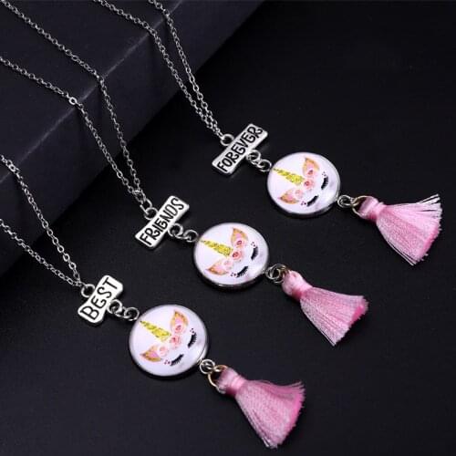 Unicorn Best Friends Forever Friend Chain Necklaces Horse Women Girl Men Unisex Jewelry Party Christmas Gift Drop Shipping