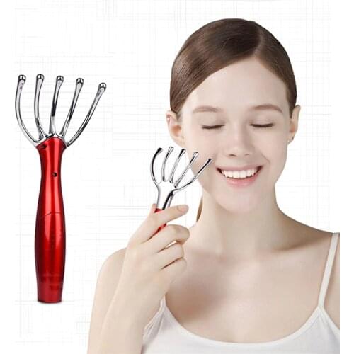 Electric Head Massager Micro Vibration Scalp Massage Bar 5 Claw Simulation Fingers Whole Body Relaxation Portable Massager