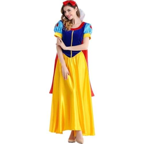 Halloween Anna Made Cartoon Snow White Princess Cosplay Costume Christmas Carnival Party Fantasia Women Wear Dress