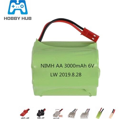 JST Plug ) 6v 3000mah NiMH Battery For Rc toys Cars Tanks Gun 6v 2400mah Rechargeable Battery AA Batteries Pack For Rc Boat