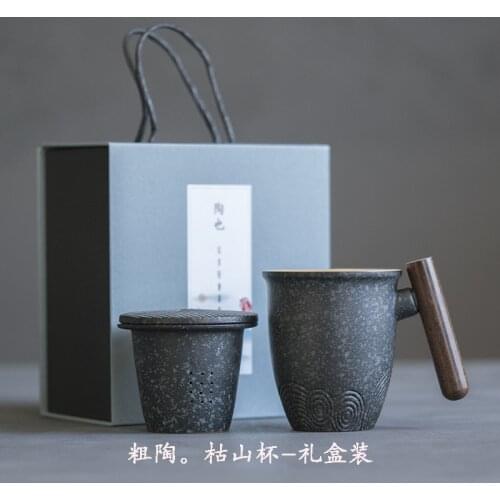 Ceramic Mug Cup With Filter And Cover Chinese Sharpening Stone Teaware Flower Tea Set Ceramic Tea Infuser Teapot Filter For Tea