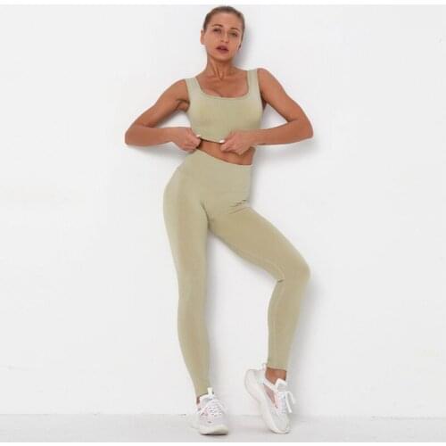 Custom High Waist Yoga Set For Women Custom Sportswear Wholesale Polyester Leggings Women Sports Bra