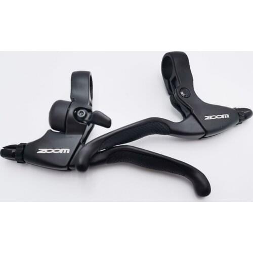 ZOOM Road bike Brake Lever Set Aluminum Alloy Black Bicycle Handle Left & Right with Invisible bell Apply to V-Brake C-Brake