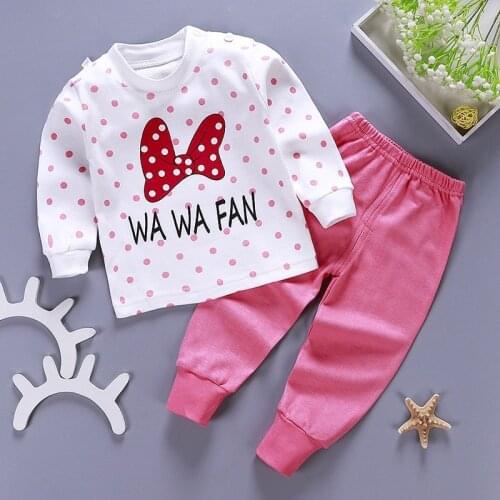 Newborn Girls Clothing Sets Autumn Winter Cotton Toddler Kids Underwear Suit Baby Boys Long Sleeve T-shirt+pants 2 Piece Set