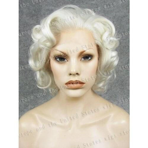 Marilyn Monroe Wig Short Bob Grey Silver Brown Synthetic Heat Resistant Fibre Curly Lace Front Fashion accerssories Cosplay