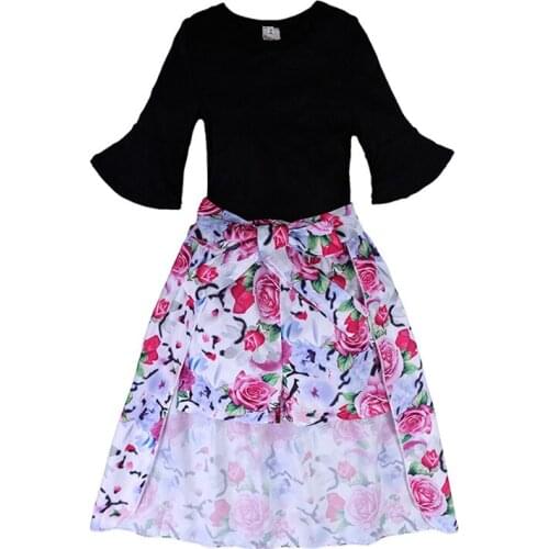 Fashion Toddler Girls Clothing Set Summer Baby Girl Clothes 3Pcs T Shirt Flower Floral Shorts Skirts Children Suits Kids Outfits