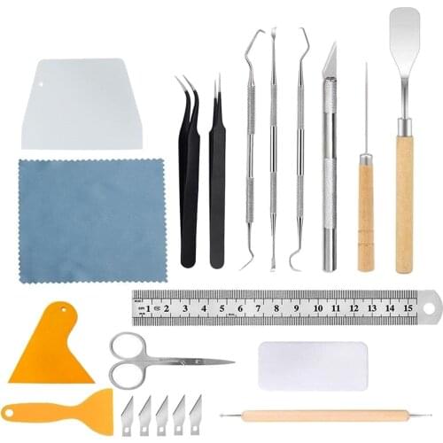 22pcs Professional Tool Kit DIY Dried Flower Handmade Carving Kit PVC Sticker Kit for Weeding Vinyl Silhouettes Lettering