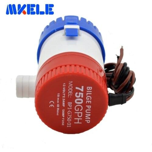 MKBP-G750 12/24V 750GPH Bilge Pump small DC Submersible water pump for Fountain garden irrigation swimming pool cleaning farming