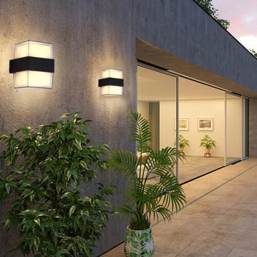 Surface Mounted IP54 LED Wall Light Outdoor Waterproof Modern Nordic Style Indoor Wall Lamps Living Room Porch Garden Lamp 220V