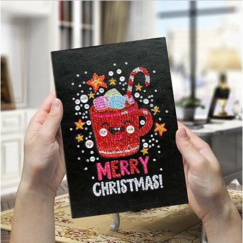 New creative shaped diamond painting notebook Merry Christmas handmade diy point drill notepad