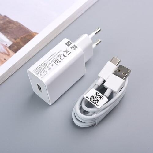 Original Xiaomi MDY-11-EP Fast Charger QC3.0 22.5W Quick Charge Adapter USB Type C Cable For Mi 9 8 CC9 E A3 Redmi Note 8 9 Pro