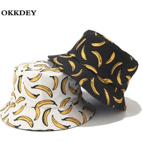 Unisex Cotton Double-Sided Bucket Hat Men Women Summer Print Panama Cap Sun Caps Hip Hop Outdoor Travel Fishing Fisherman Hats