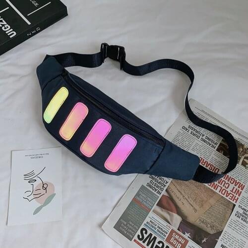 Waist Bag Men Belt Pack 2020 Casual Chest Bag Male Crossbody Bag Reflective Strip Hip Hop Pack Male Travel Pouch Fanny Pack