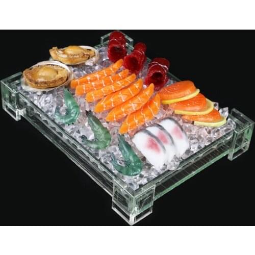 Transparent Acrylic Snack plate buffet sashimi ice grain trayJapanese Korean cuisine snacks sushi fruit bowl fish raw ice plate