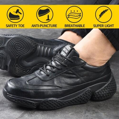 Work Shoes Safety Shoes Indestructible Steel Toe Shoes Puncture-Proof Work Boots Flexibility Comfortable Lightweight