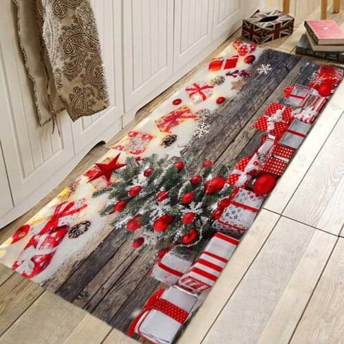 Merry Christmas 2021 Living Room Corridor Kitchen Door Mat Non-slip Floor Mat Bathroom Area Corridor Free Shipping