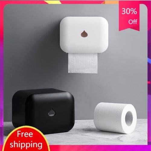 Waterproof Tissue Toilet Roll Paper Holder Bathroom wall-mounted Plastic Rack Shelf Storage Dispenser Napkin Holder for Wall