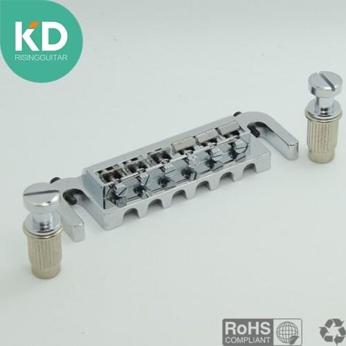 High Quality Adjustable 6 Strings Chrome Guitar Bridge Roller Saddle Metal Rosewood Silver Guitar Bridge