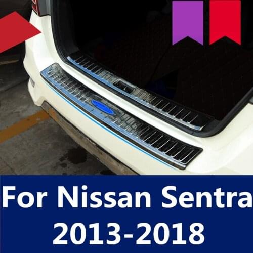 For Nissan Sentra 2013-2018 Rear Guard Tailgate decoration strip tail door decoration bright strip car Accessories