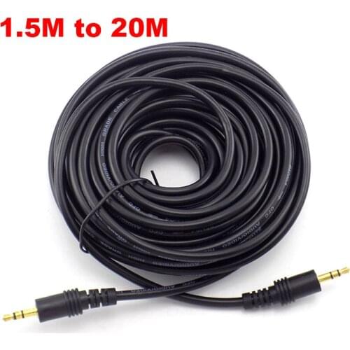 1.5/3/5/10/15/20M 3.5mm Stereo Male to Male Jack Audio Aux cable Extension Cable Cord for Computer Laptop MP3/MP4