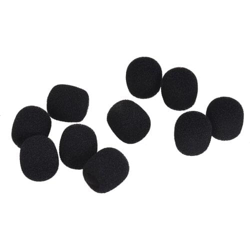 Andoer 10Pcs Mini Lapel Headset Microphone Mic Windscreen Windshield Wind Shield Foam Cover Black