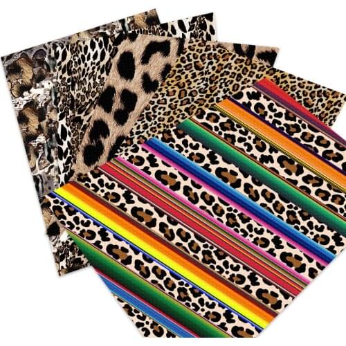 20*33cm Zebra Leopard Stripe Damask Faux Synthetic Leather For Bows Crafts DIY Handmade Material Decoration,1Yc19093