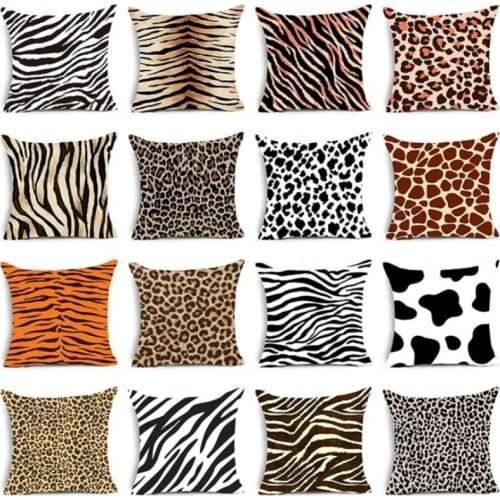 45*45cm Animal Leopard Print Cushion Cover Soft Short Velvet Throw Pillowcases Office Car Sofa Bed Home Decorative Pillow Cases