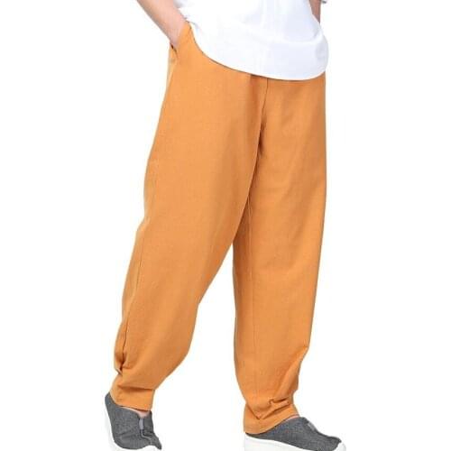 5color spring&summer cotton casual pants zen shaolin monk kung fu trousers Chinese wind buddhist lay meditation bloomers black