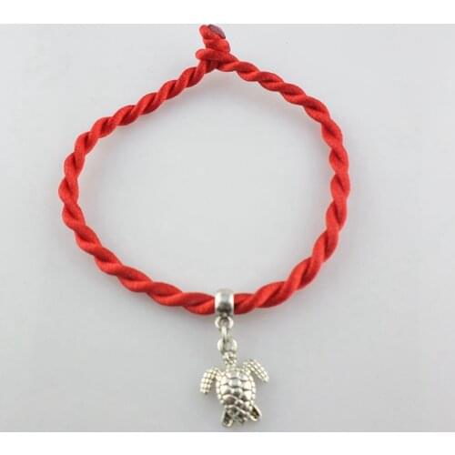5pcs Sea Turtle/Tortoise Red Cord String Handmade Lucky Charms Bracelets Bangle Couple Women Friendship 20cm Valentine Gift