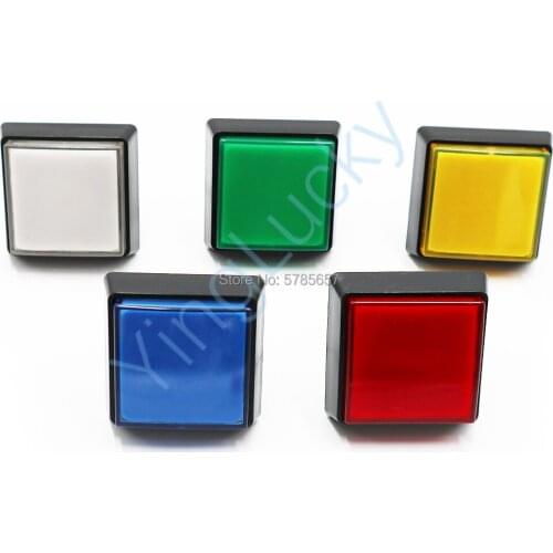 5pcs 51mm square straight edge arcade LED push buttons with Micro Switch,for Jamma MAME Arcade button