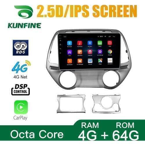 Android 10.0 1024*600 Octa Core Car DVD GPS Navigation Player Deckless Car Stereo for HYUNDAI I20 2008-2013 AT/MT Radio Headunit