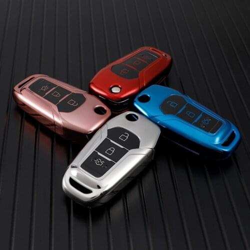 For Ford Focus 3 4 ST Mondeo 5 MK5 Mustang F-150 Explorer Edge Fiesta Kuga MK3 4 Car Key Case Cover Bag Shell Keychain Protector