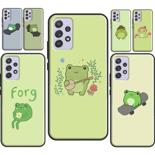 Frog Skateboard Cute Kawaii Case For Samsung A12 A32 A42 A52 A72 A11 A31 A41 A51 A71 A21S A20e M31S A10 A40 A50 A70