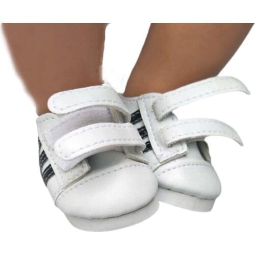 For 43 cm baby Dolls Shoes white sneackers fits For 18 inch Girl Doll casual shoes Toy Boots Doll Accessories