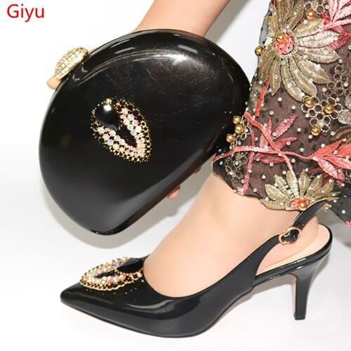Doershow good price African beautiful Designer Shoes And Bag Set To Match Italian Party Shoes With Matching Bags Set! SYT1-16