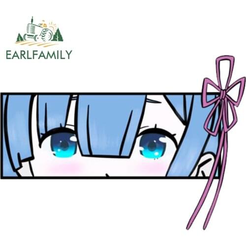 EARLFAMILY 13cm x 9.3cm for Rem Re Zero RV Car Stickers Campervan Anime Car Assessoires Decal Funny Motorcycle Sticker Decor