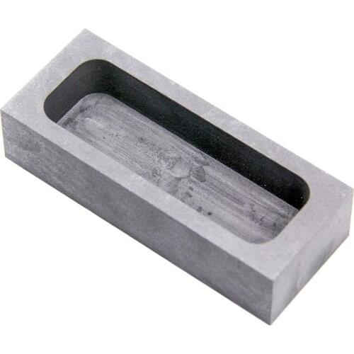 Graphite Ingot Mold, High Purity Refining Graphite, Melting Casting Mould for Gold Silver (4.92X1.97X1.18Inch/1250G Gold)