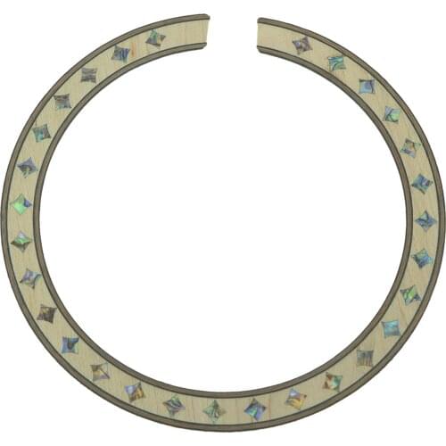 KAISH Acoustic Guitar Soundhole Maple Rosette with Beautiful Abalone Shell Inlay 110mm*12mm*0.8mm