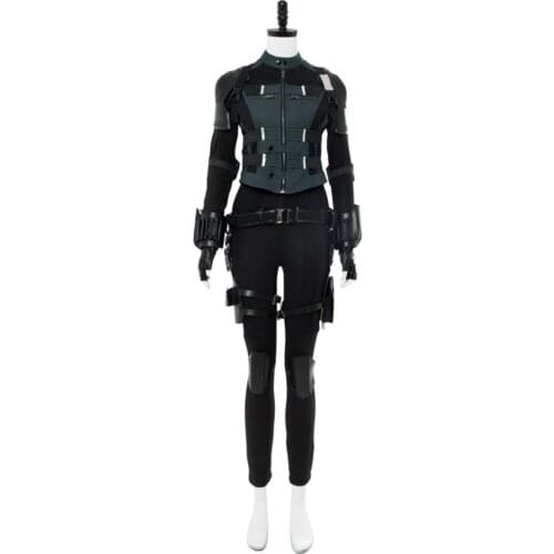 Black Outfit Women Cosplay Costume Superhero Jumpsuit Natasha Romanoff Cosplay Women Men Costume Full Set without Boots