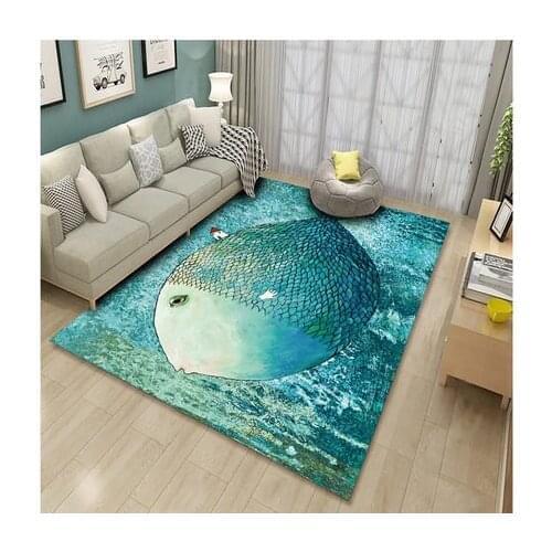 Custom Rugs fish pattern 1.8X1.7M Size Living Room Carpet Sofa Coffee Table Mat Home Decoration Wedding Decoration