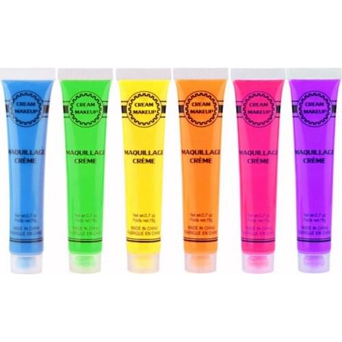 Colorful Makeup Face Painting Halloween Environmental Body Painting Intense Neon Face Beauty Body Paint Dance Festival Rave New