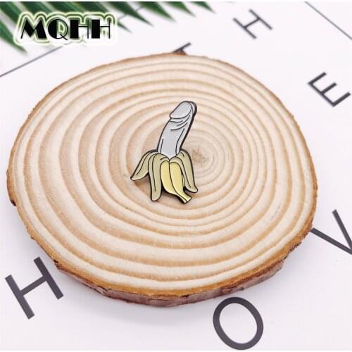 Creative Cartoon Plant Fruit Banana Spoof Fun Enamel Alloy Brooch Badge T-shirt Bag Pin Accessories Jewelry Gift For Kid