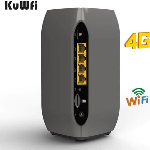 KuWFi 4G WiFi Router 2021New 150mbps Wireless CPE Router Home Unlocked 3G/4G LTE Network WiFi SIM Routers Up to 64Users