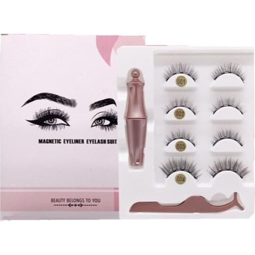 Magnetic Eyelashes 3D Mink Eyelashes Magnetic Eyeliner Magnetic Lashes Short False Lashes Lasting Handmade Eyelash Makeup Tool