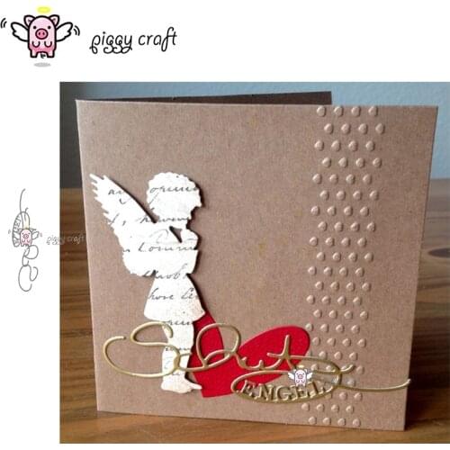 Piggy Craft metal cutting dies cut die mold Guardian Angel letters Scrapbook paper craft knife mould blade punch stencils dies