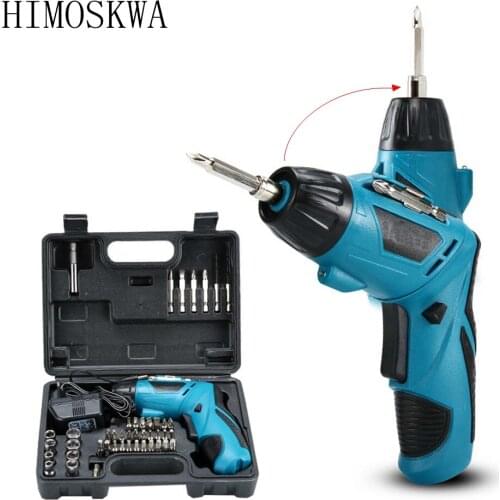 HIMOSKWA 4.8V Multi-function micro electric drill Electric screwdriver Household Lithium-Ion Rechargeable Drill