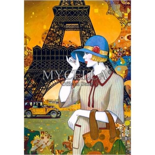 Cartoon 5D DIY Diamond Painting Paris Street Art Design France Embroidery Cross Stitch Needlework Full Diamond Mosaic Decor Gift