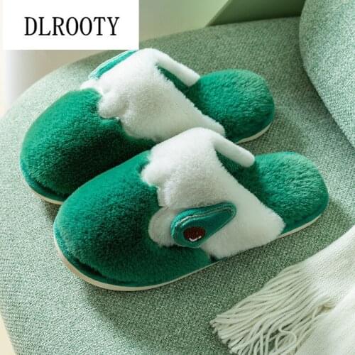 Men Winter Warm Slippers Indoor Fashion Banana Platform Silent Non-slip Short Plush Shoes Man Slides Flat Casual Comfortable