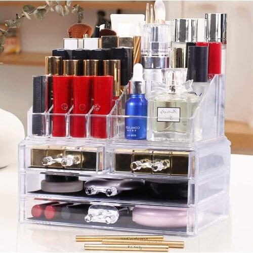 Jewelry & Cosmetic Storage Display Boxes Two Pieces Set, Cosmetic Jewelry Organizer Makeup Holder, Cosmetic Holder