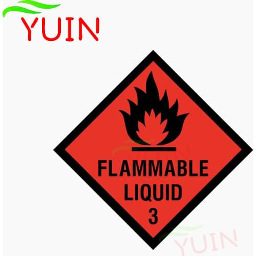 FLAMMABLE LIQUID The Tail of The Car Sticker Motorcycle Cars Accessories PVC Decorative Waterproof Sunscreen Decal 10*10cm
